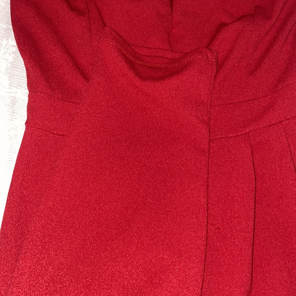 Strapless Red Jumpsuit - Picture 3 of 4